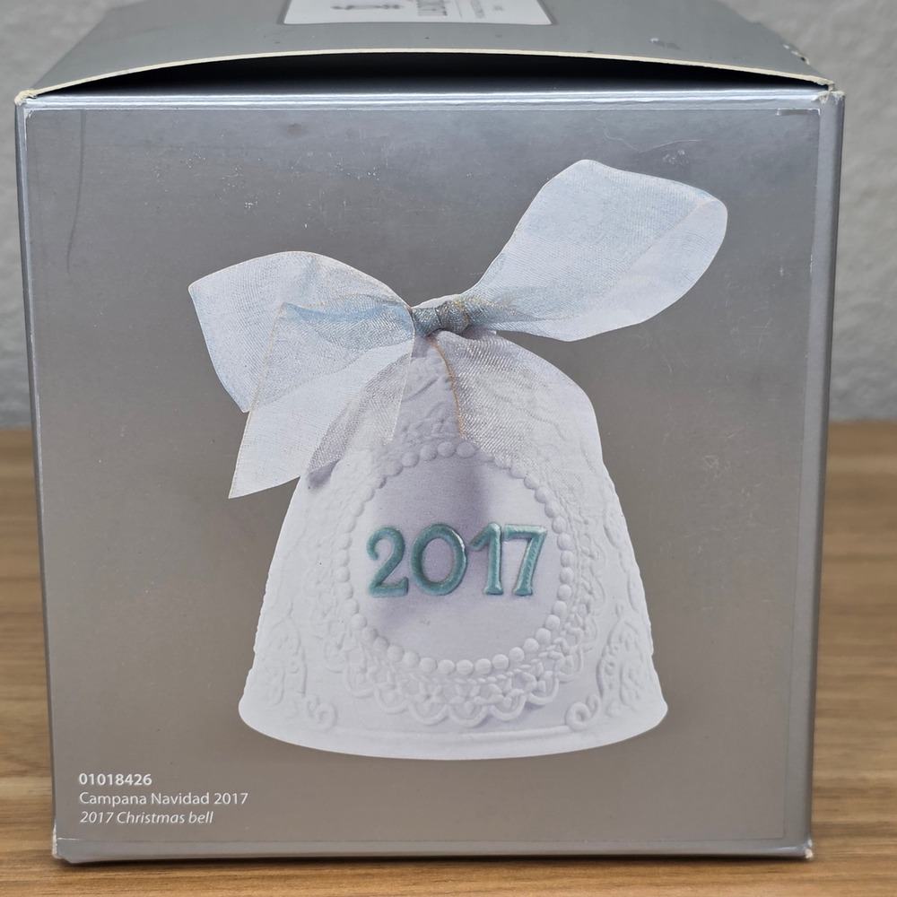 Lladro 2017 Porcelain Christmas Bell Ornament 01018426 New In Original Box